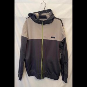 Stylish Two-Tone Men's Hoodie with Green Accents